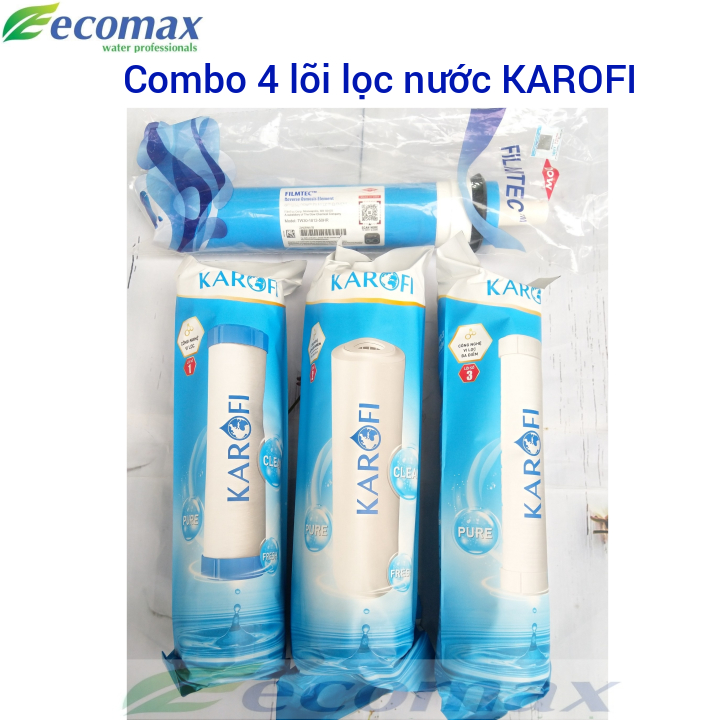 Combo 4 lõi lọc nước karofi , lõi lọc nước karofi 1 ,2,3 , lõi lọc nước ro karofi , màng lọc nước karofi