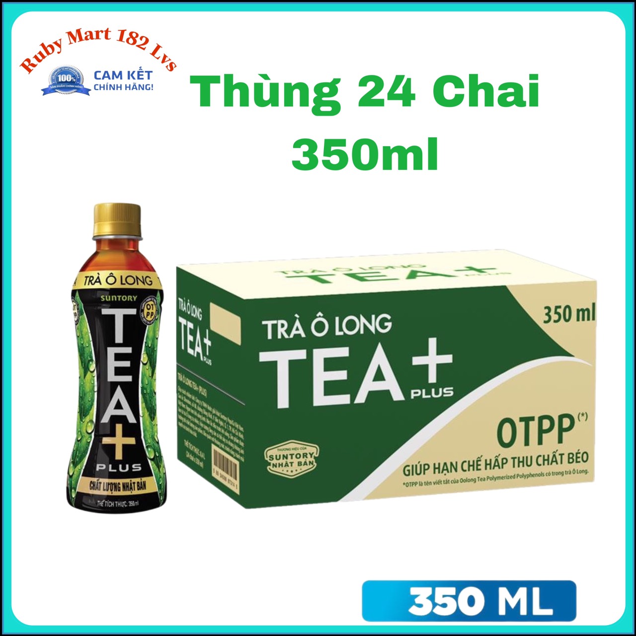 FREESHIP Thùng 24 chai trà ô long Tea Plus 350ml