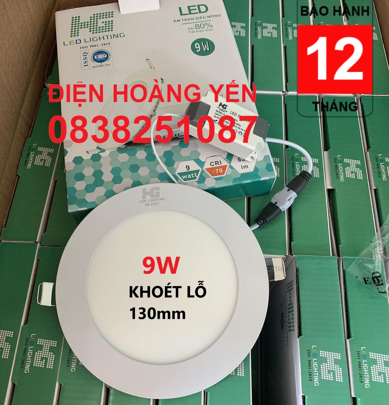 Đèn led âm trần siêu mỏng 9w