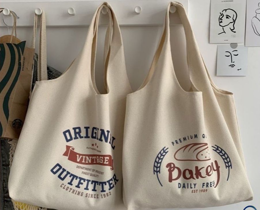 Túi tote đeo chéo - túi vải canvas liền thân phong cách Nhật Bản bánh mì Superbag668 282