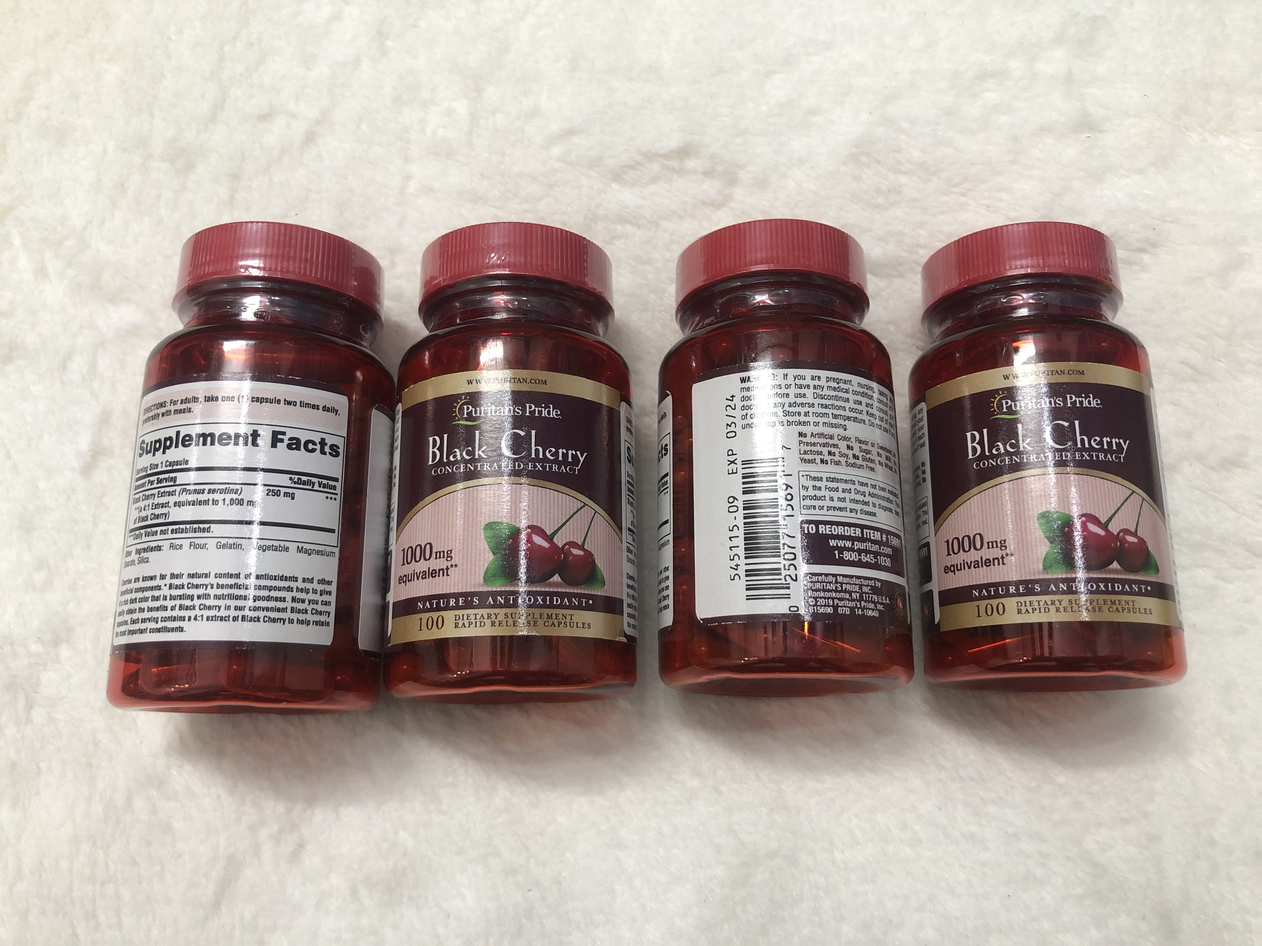 Viên uống đẹp da Puritan s Pride Black Cherry 1000mg chai 100viên 2