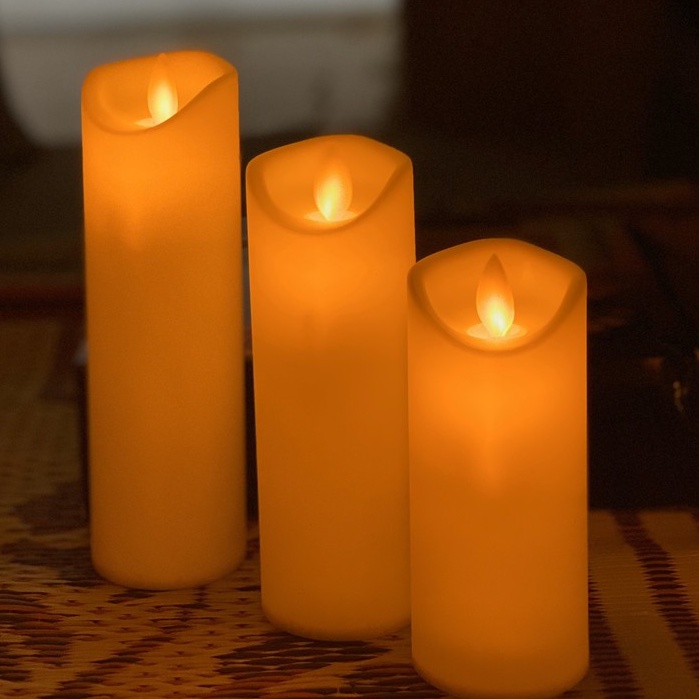 Nến điện tử đèn cầy điện tử trang trí nhà cửa,trang trí quán cafe, đường kính 5 cao 12cm-15cm-18cm
