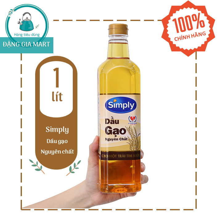 Dầu gạo lứt nguyên chất Simply chai 1l