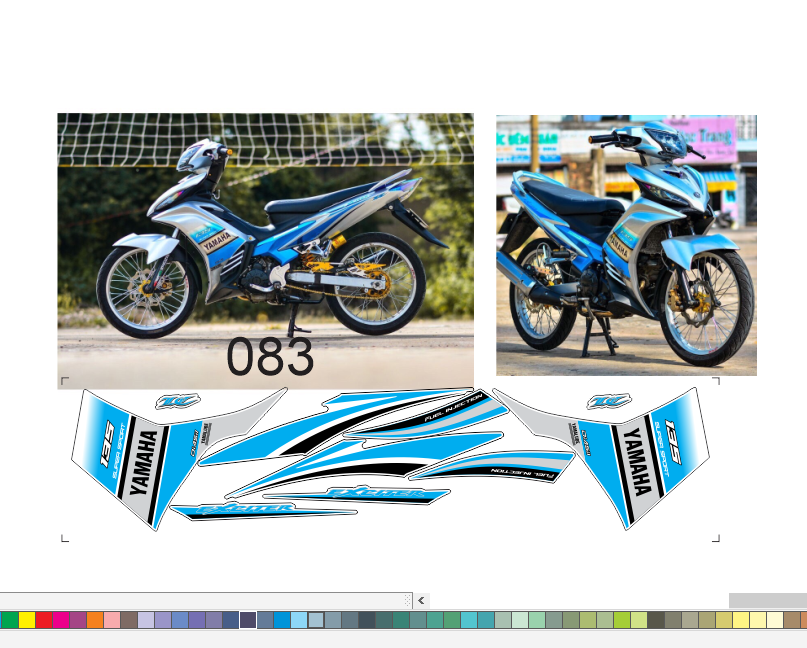 Tem rời exciter 135 mẫu lc cao cấp đa dạng màu sắc