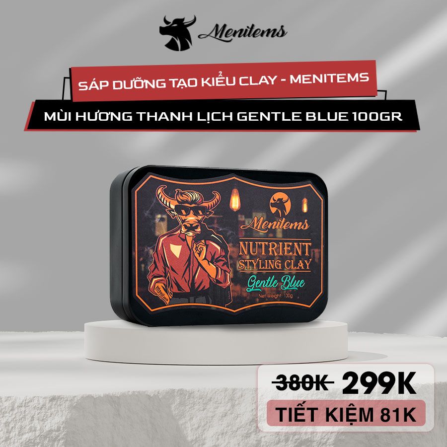 Sáp vuốt tóc Menitems, sáp dưỡng tạo kiểu Clay, giúp tạo nếp giữ kiểu tự nhiên hương thơm lôi cuốn 50Gram
