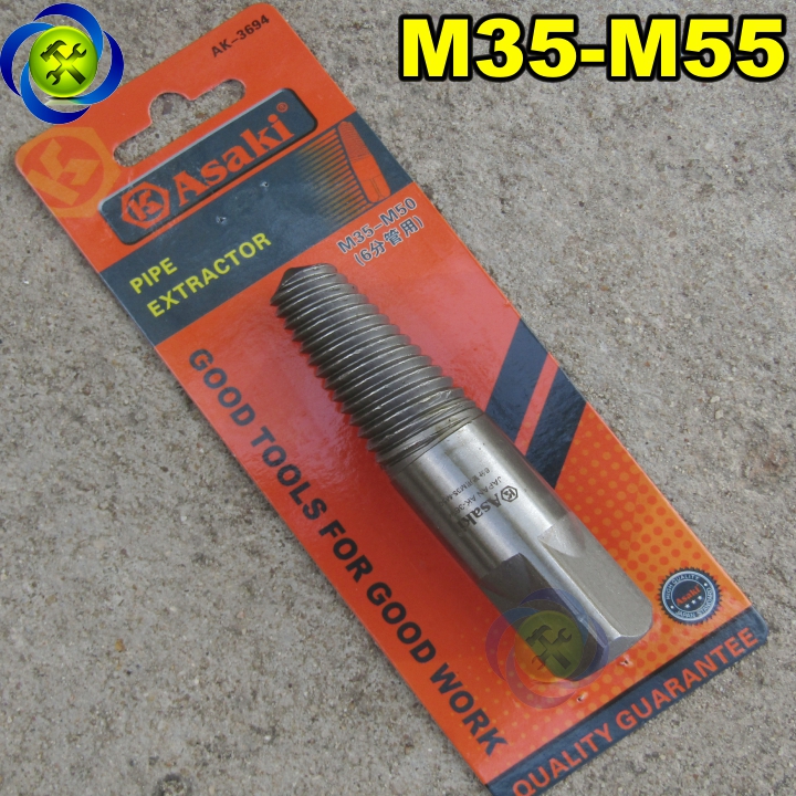 Mũi taro tháo ren ống nước bị gãy asaki ak-3694 ren m35-m50