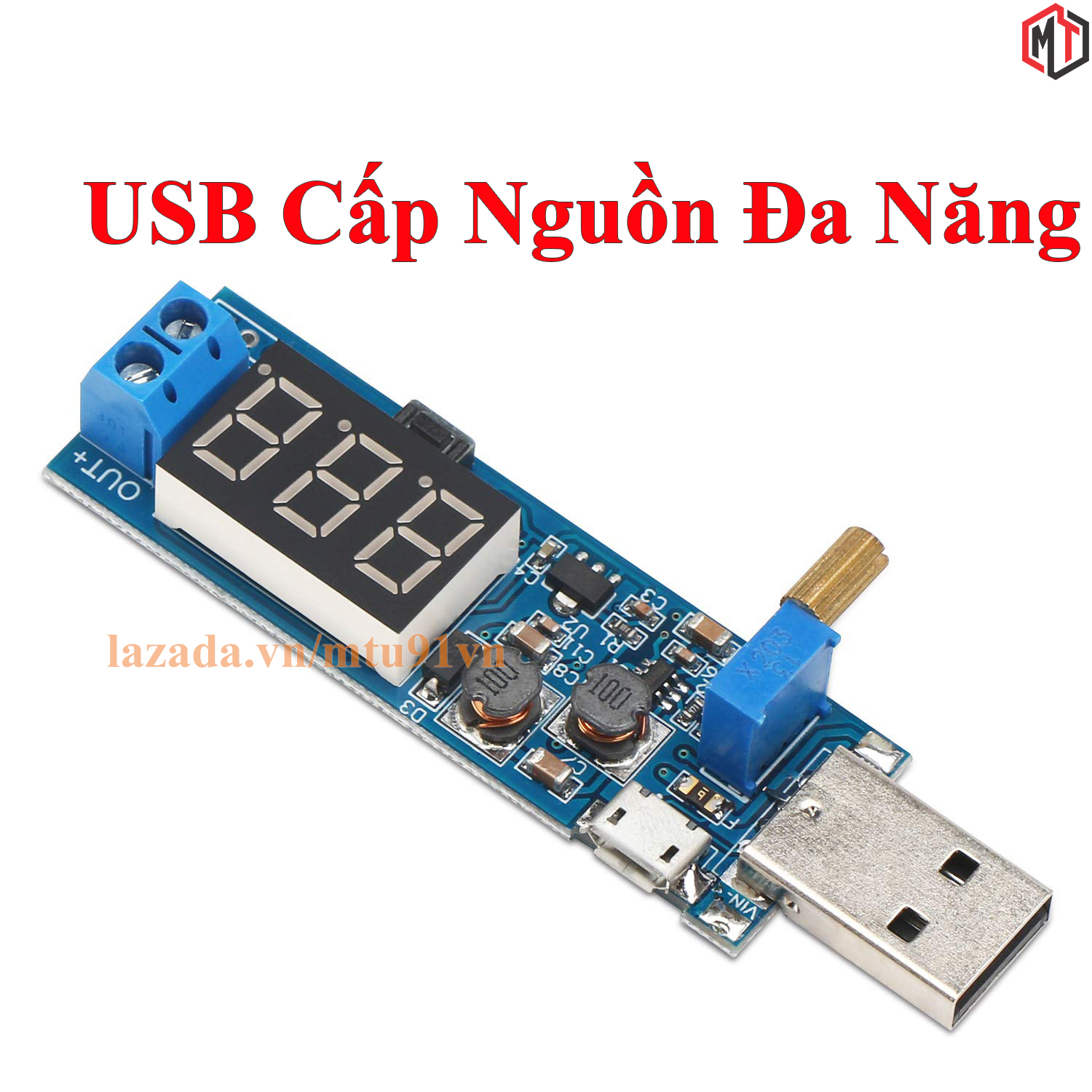 Mạch tăng giảm áp dc 3.5-12v ra 1.2-24v hỗ trợ usb và micro usb 3w có hiển thị led