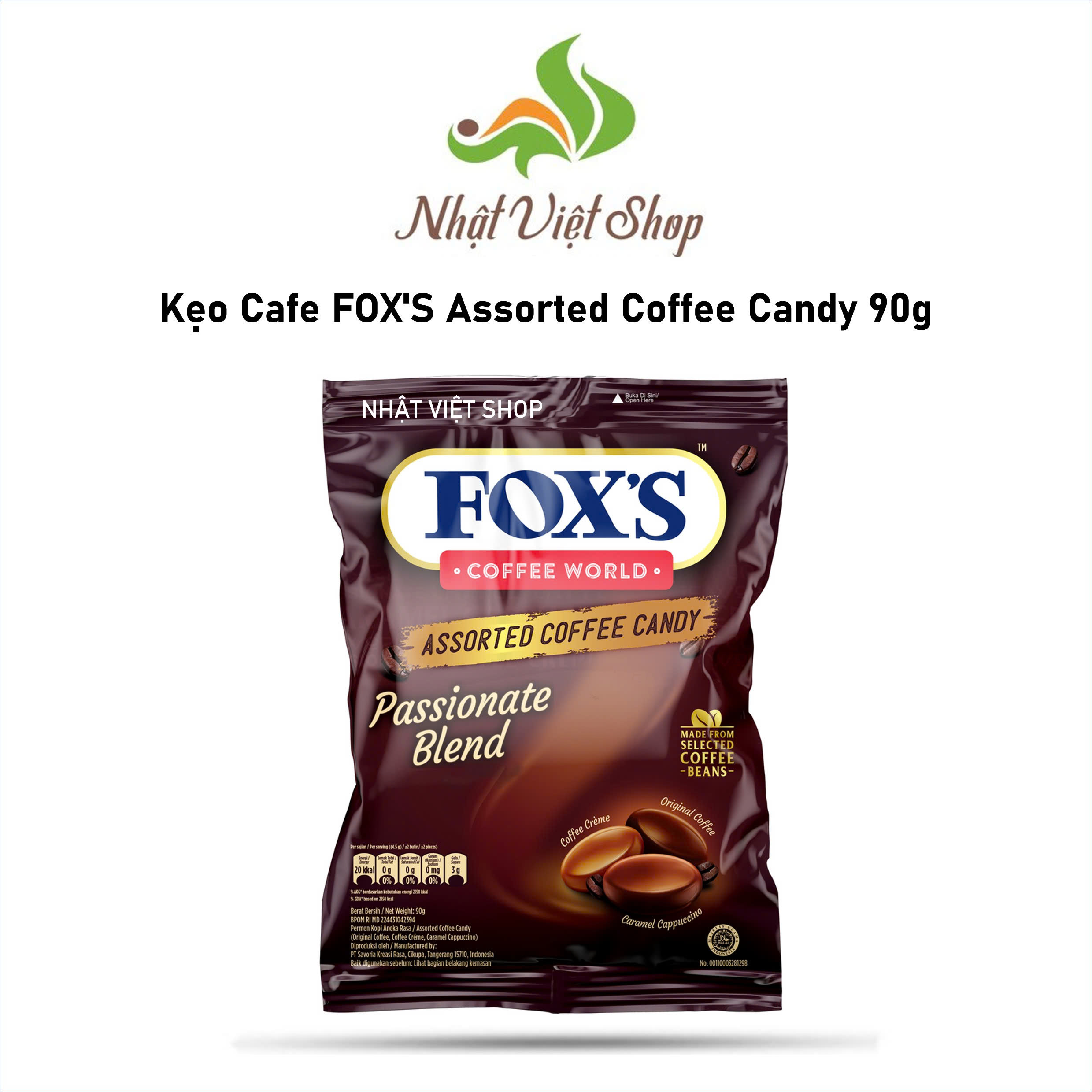 Kẹo Cafe FOX'S Assorted Coffee Candy 90g