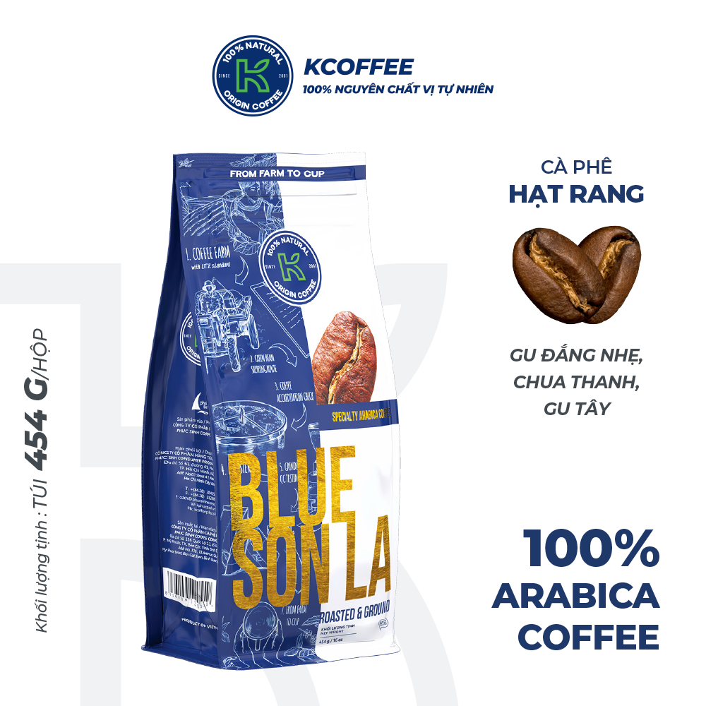 Cà Phê Đặc Sản Blue Sơn La - Hạt Rang Nguyên Chất 100% Arabica - K Coffee
