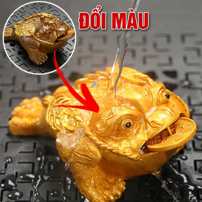 [HCM]Cóc ngậm tiền đổi màu cóc thần tài thiềm thừ phong thủy đổi màu thú trà trang trí bàn trà
