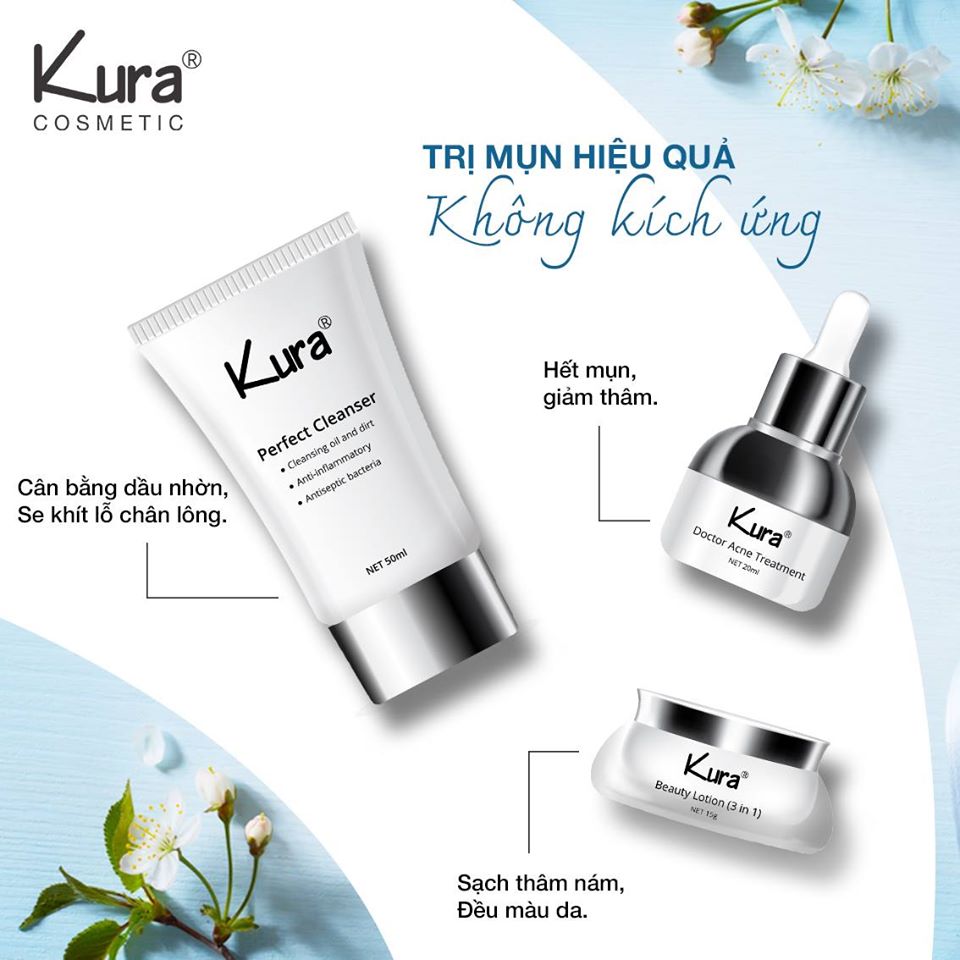 Bộ chăm sóc mụn Kura cosmetic