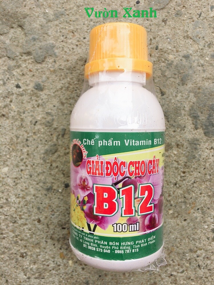 Vitamin B12 cho lan, cây cảnh 100ml Giải độc cây- Tái tạo tế bào (Hưng Phát Điền)