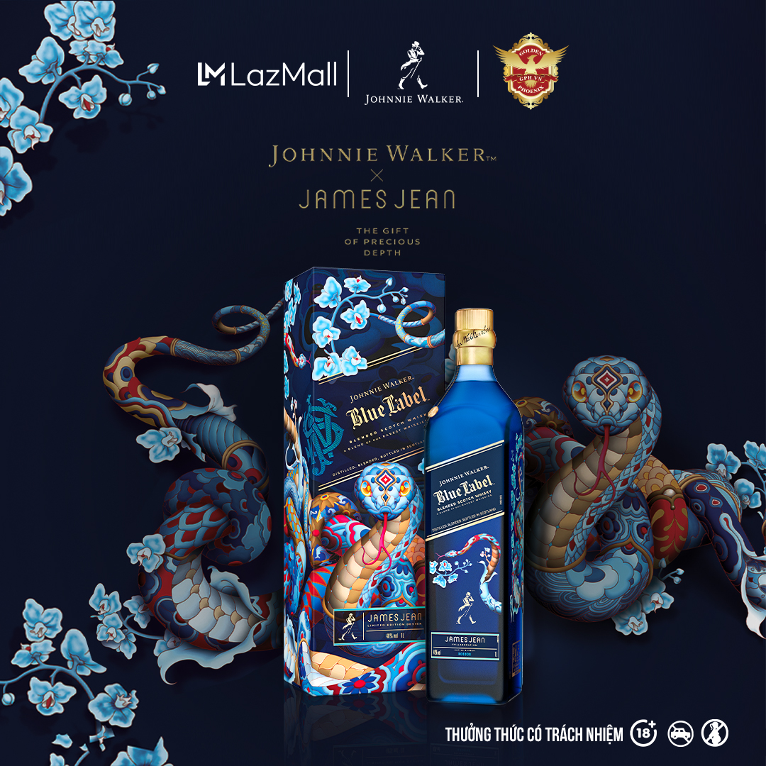 Hộp quà Tết Rượu Johnnie Walker Blue Label x James Jean 40%, 750ml – Tặng phẩm Tết năm Ất Tỵ