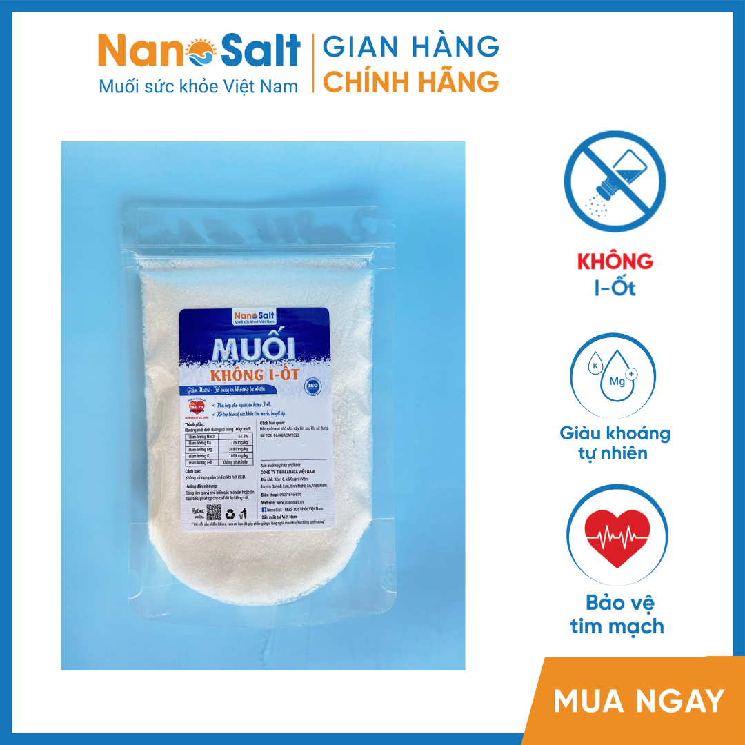 Muối Không I-Ốt cho người ăn kiêng