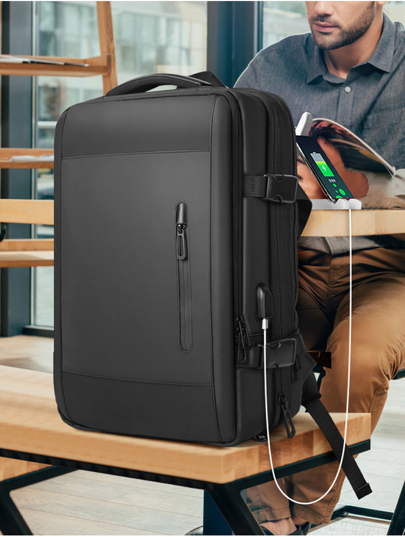 Balo văn phòng Du lịch 17 inch chống nước tăng đưa có sạt USB công nghệ mới OLES đen GSR T3