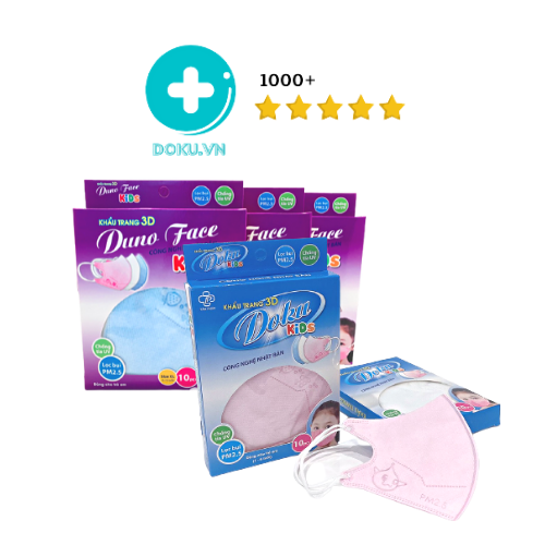 Khẩu trang 3d kids doku hộp 10c công nghệ nhật bản - an toàn cho bé
