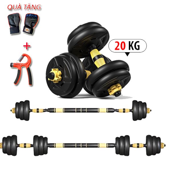 Bộ Tạ Tay Đa Năng Điều Chỉnh 20kg Thế Hệ Mới 2021 + Tặng Kèm Kìm tập lực tay và Găng Tay