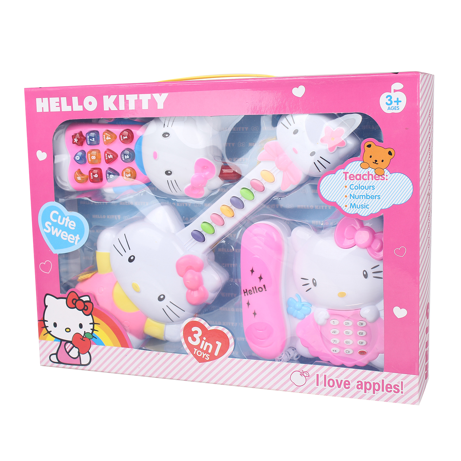 Bộ đàn 3 chi tiết Ghita đàn Organ điện thoại hình hello kity cho bé