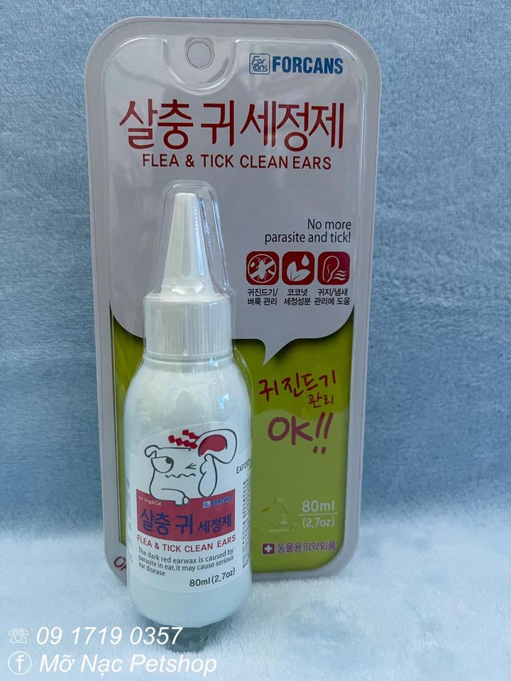 Dung dịch sát trùng tai cho chó mèo - forcans - trị ve rận, viêm tai
