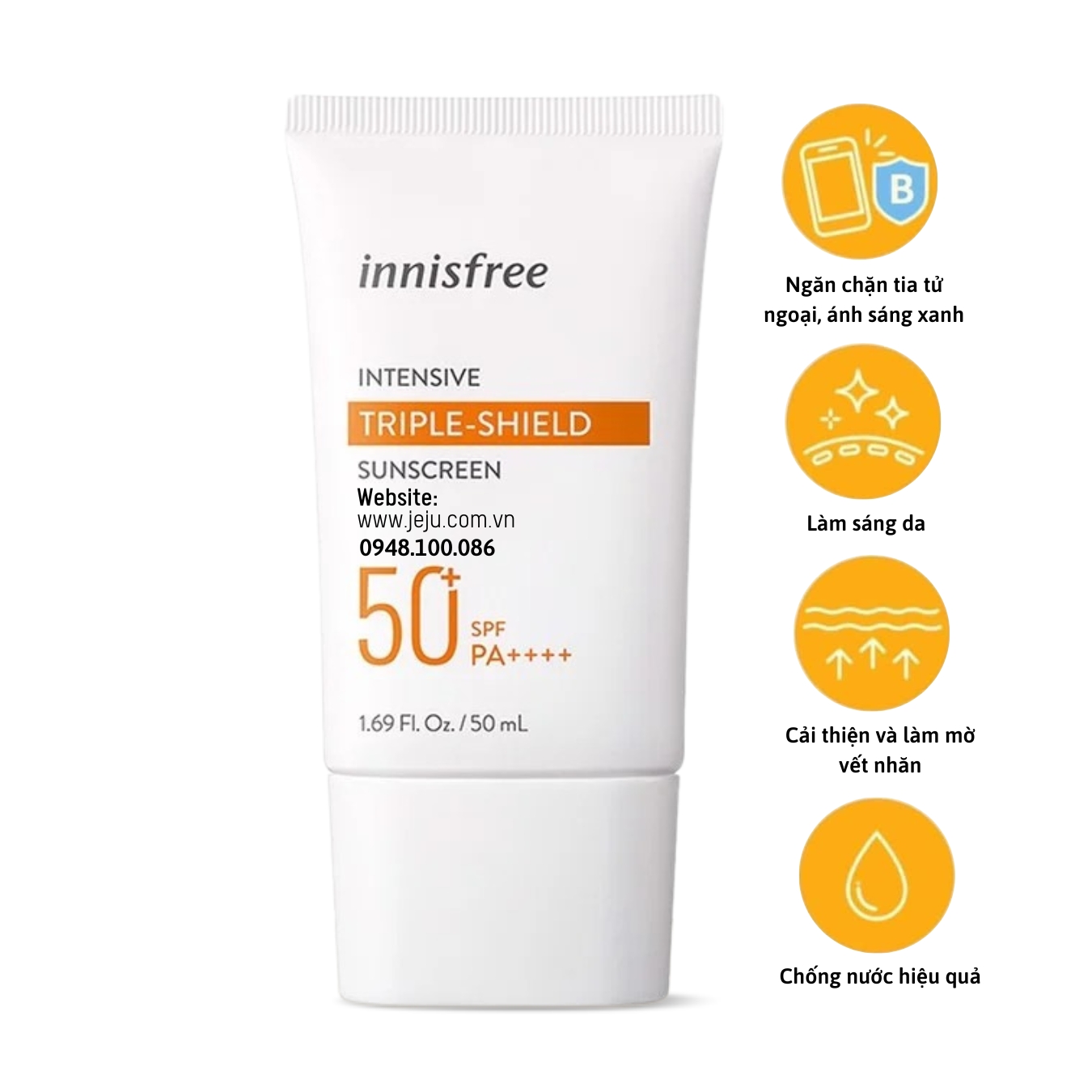 Kem Chống Nắng Innisfree SPF 50+ 50ml HỒNG Sáng da , Chống lão hóa , Mờ Thâm , Kiềm dầu - Sisaigon - 4