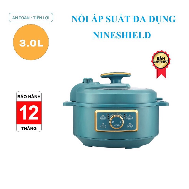 NỒI ÁP SUẤT ĐA NĂNG 3 LÍT NINESHIELD KB-618, HÀNG CHÍNH HÃNG