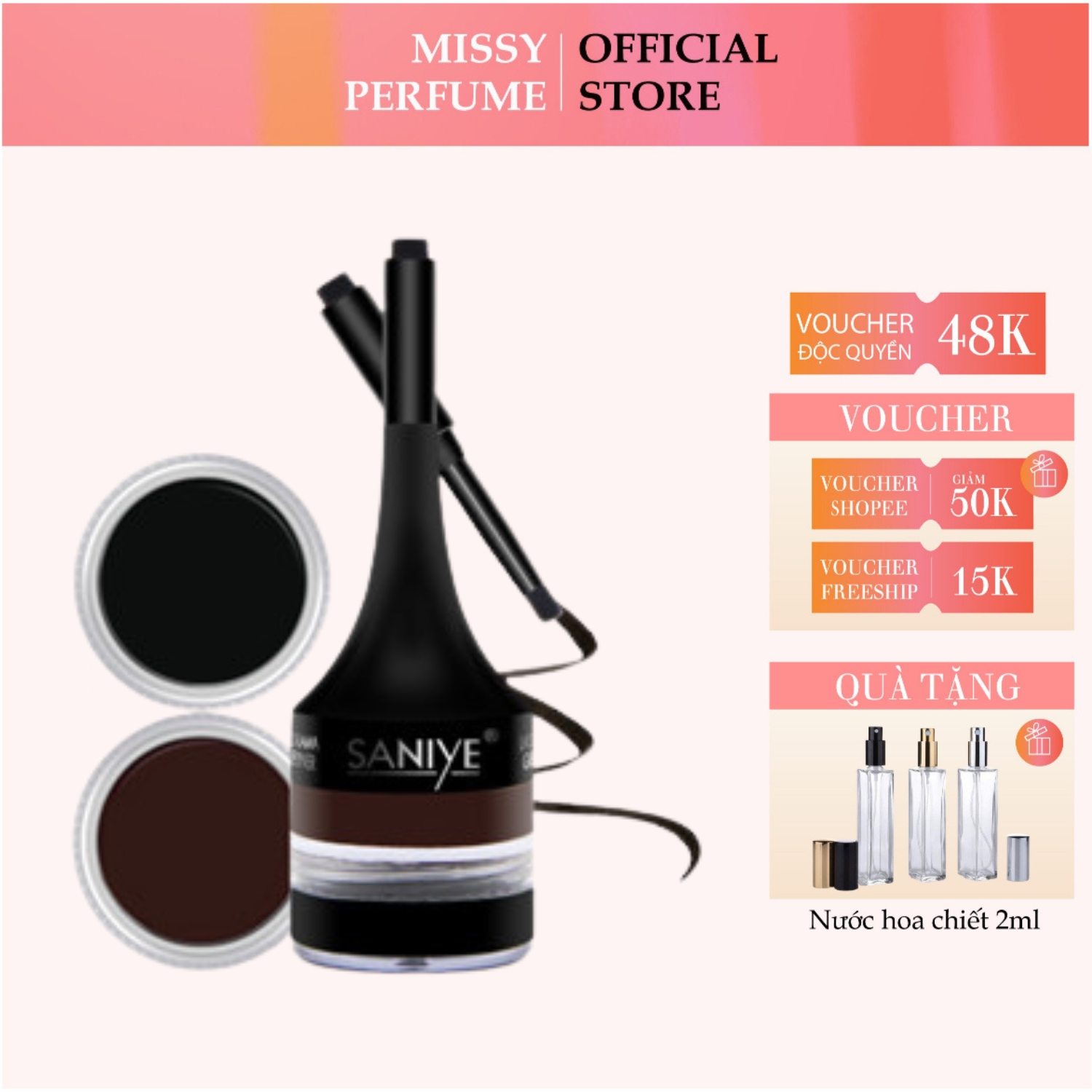 Gel kẻ mắt saniye m208 3g mau khô chống thấm nước hoàn hảo