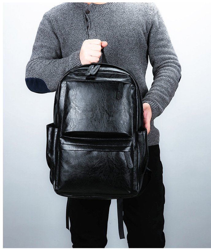 Balo nam cao cấp 2021, da trơn, cặp da nam nữ, đựng latop và phụ đầy đủ phụ kiện