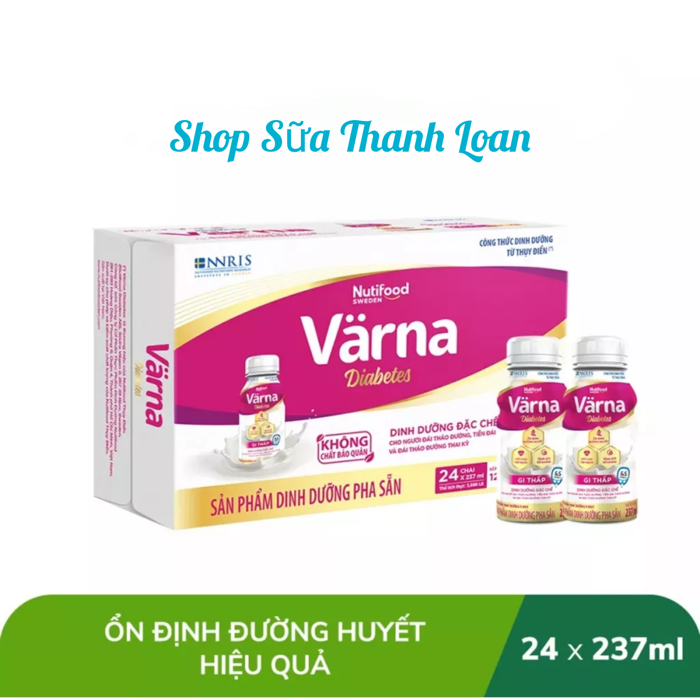 Thùng 24 chai pha sẵn nutifood varna diabetes chai 237ml.