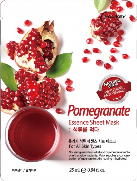 5 mặt nạ lựu tạo độ đàn hồi - làm trắng da holikey pomegranate essence sheet mask