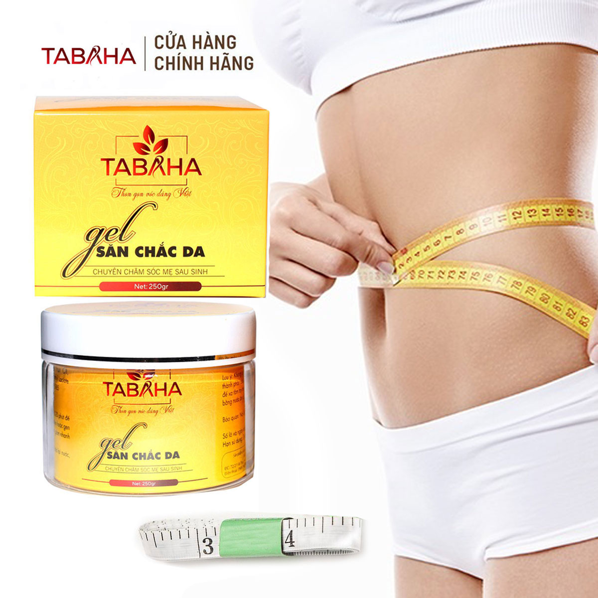 Kem tan mỡ bụng Tabaha Tặng thước dây Chính Hãng giúp săn chắc da
