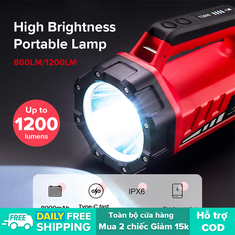 HOMFUL đèn pin công suất cao, có thể sạc lại, đèn siêu sáng bỏ túi tầm xa, đèn pin, đèn pin ngoài trời OT0102