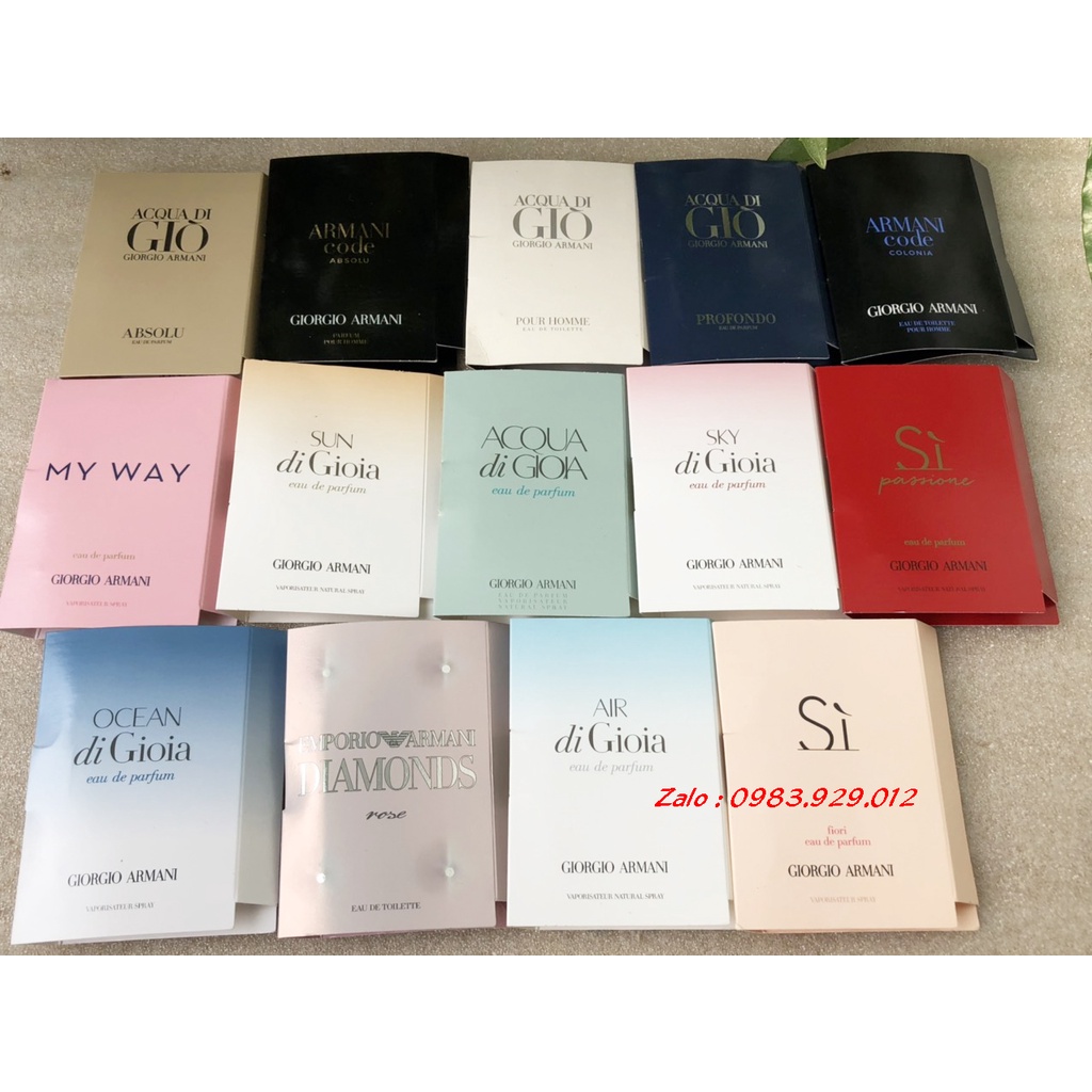 Mẫu thử Vial Nước Hoa Giorgio Armani các mùi
