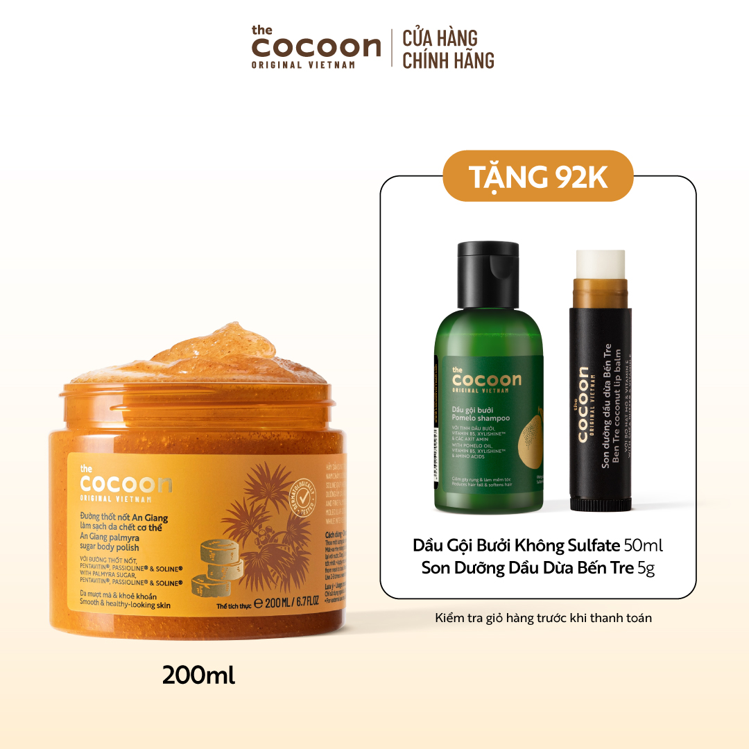 Đường Thốt Nốt An Giang tẩy da chết cơ thể Cocoon 200ml