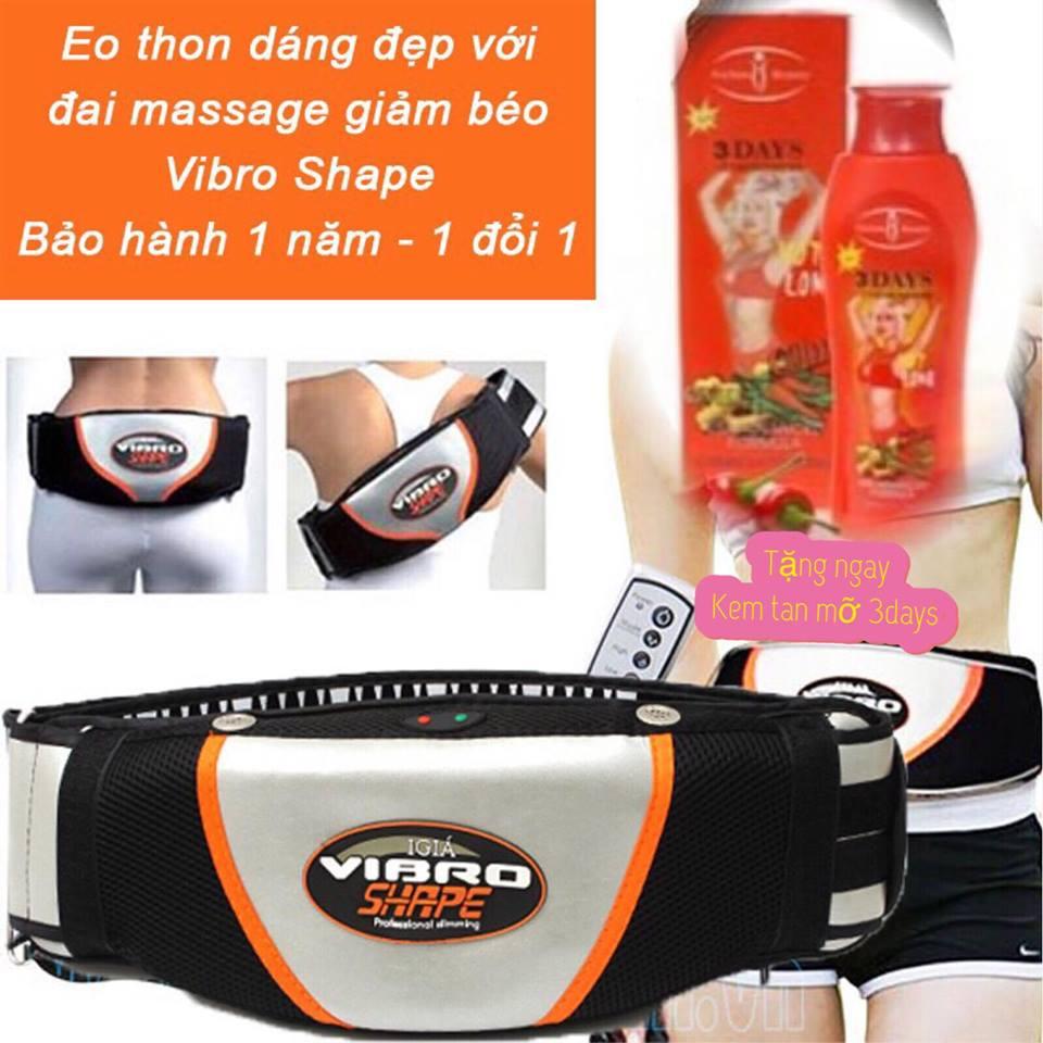 Đai Massage Nóng Và Rung giảm mỡ bụng hàng nhập khẩu new + tặng 1 kem tan mỡ