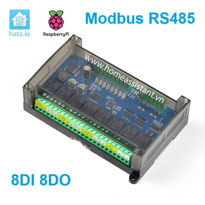Công Tắc Điều Khiển Bật Tắt IO 8 Cổng Modbus RS485 BMS8 (Hỗ trợ HomeAssistant)