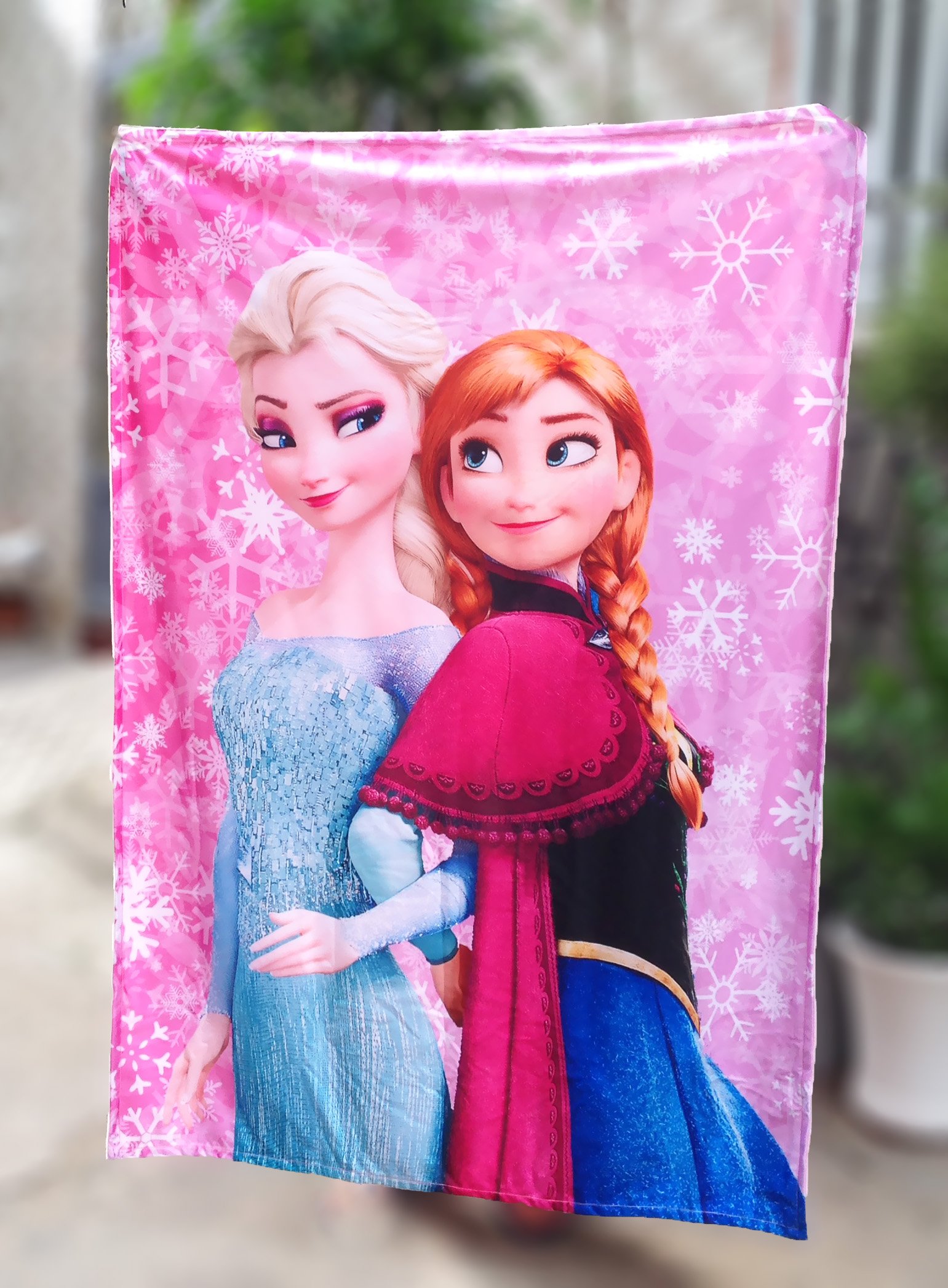 Chăn elsa hồng 1m-1.4m cho bé