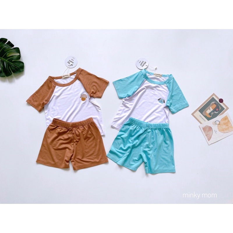 Bộ minky mom thun lạnh cao cấp bộ cộc minky mom cho bé trai bé gái