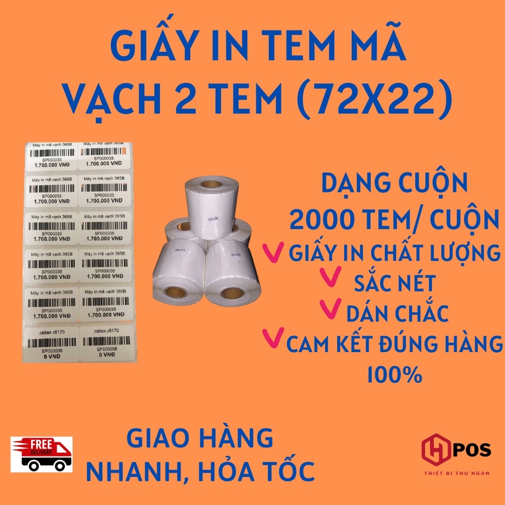 ♕☇ [RẺ VÔ ĐỊ] Giấy tem mã vạch 2 tem (otviet Nhanh s ...)