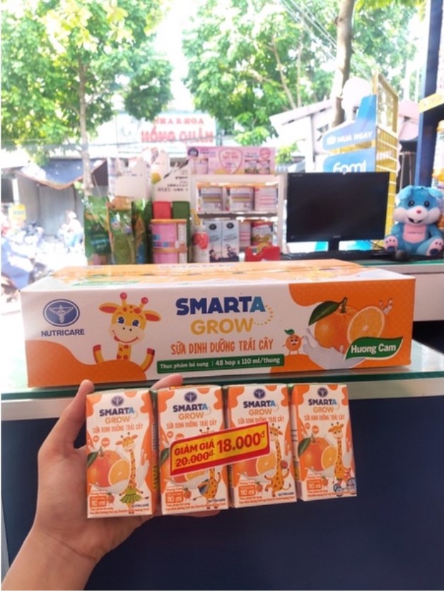 Thùng sữa dinh dưỡng trái cây Smarta Grow pha sẵn 110ml