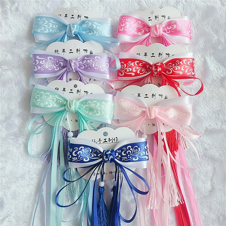 B401 - cặp tóc nơ ruy băng cổ trang Hàn quốc xinh xắn