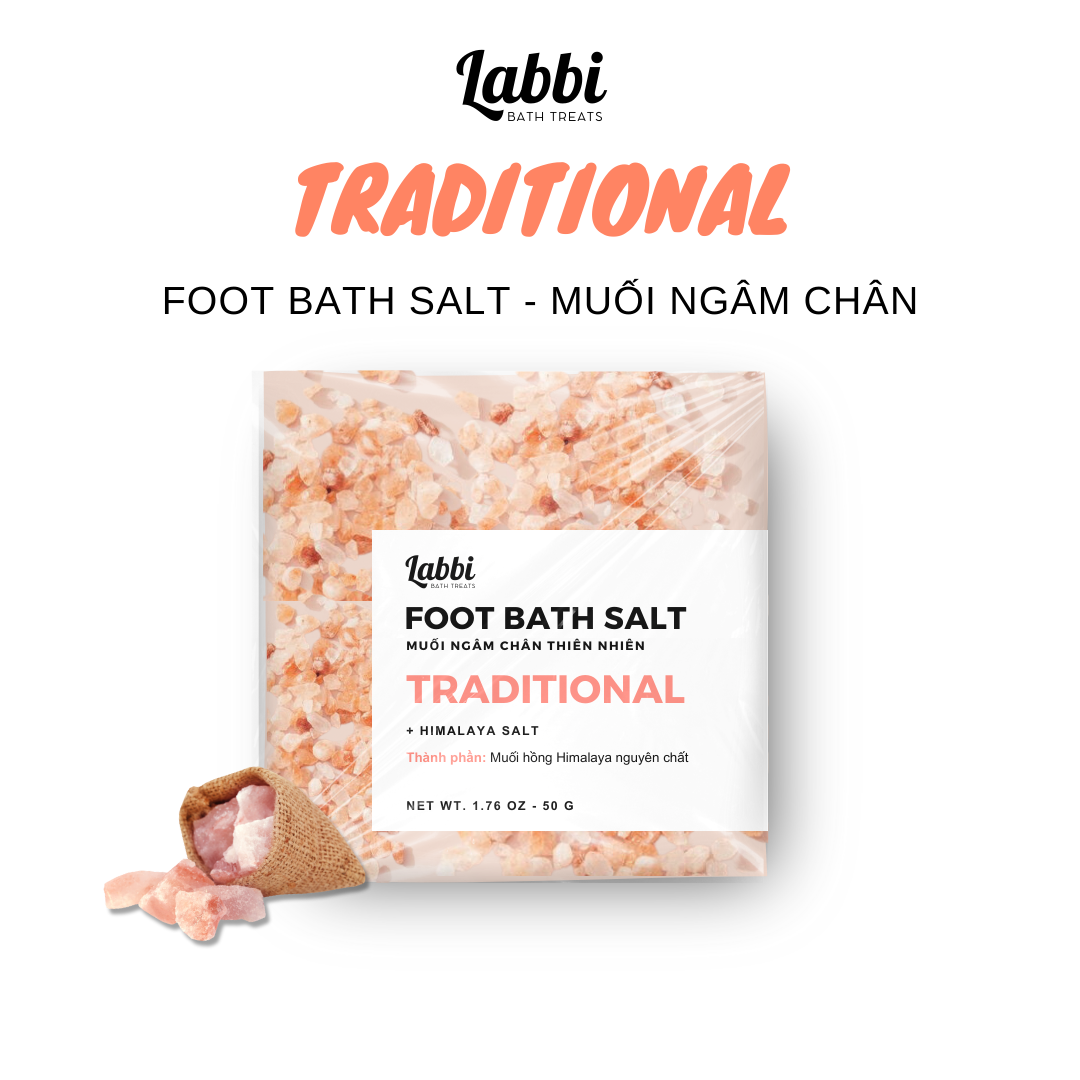Muối hồng ngâm chân TRADITIONAL [Labbi] Foot bath salt / Himalaya salt