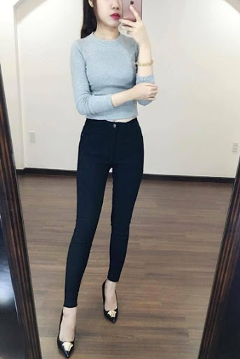 Quần Tregging Đen Nữ Hàng Co Giãn Mạnh