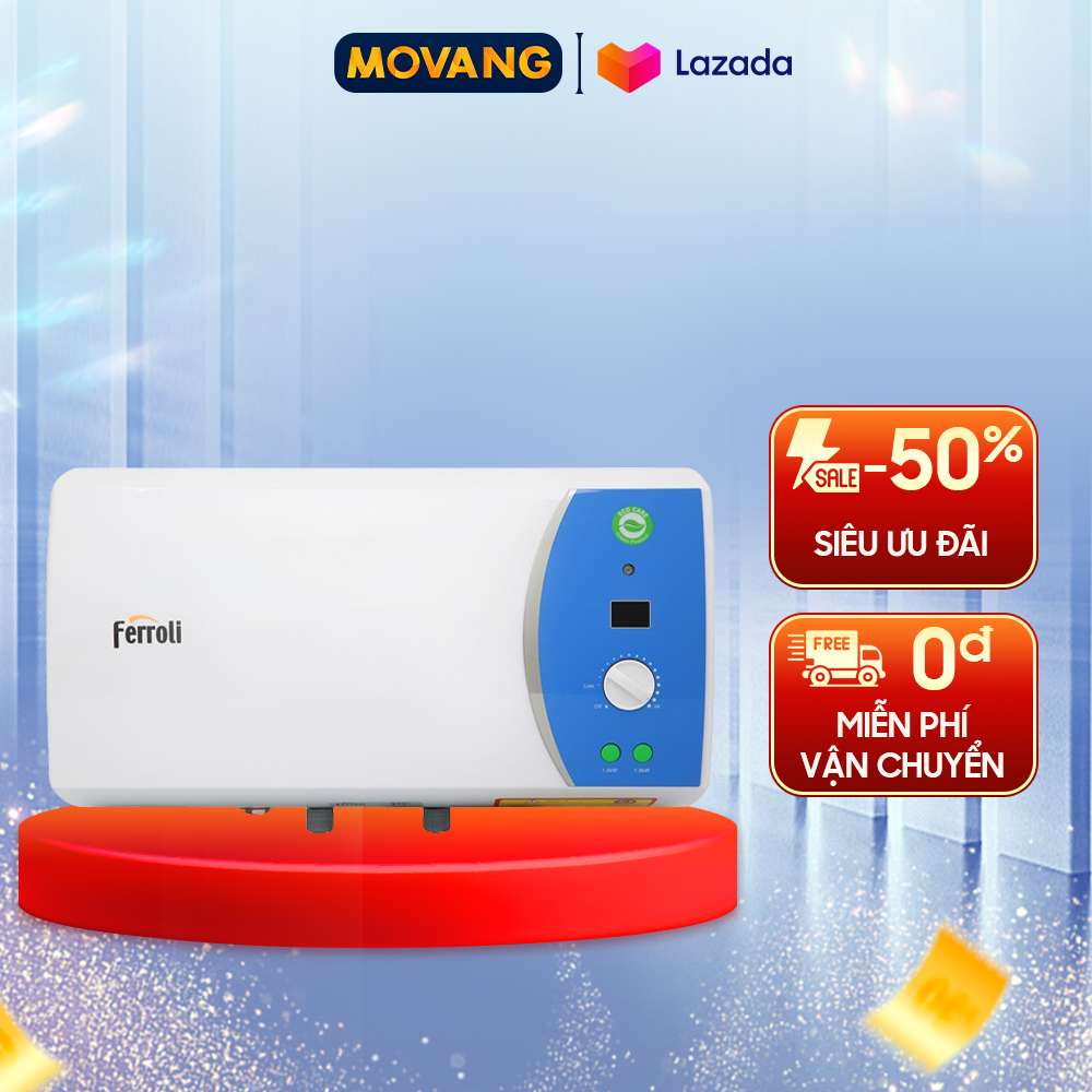 - máy nước nóng ferroli verdi 20l ae -dung tích 20 lít công suất làm nóng 2500w nhiệt độ tối đa 75 độ c