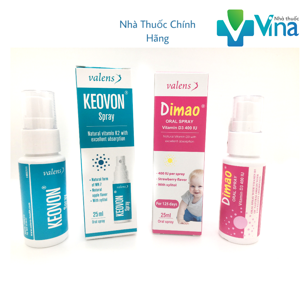 Bộ Đôi Tăng Chiều Cao Cho Trẻ Dimao Vitamin D3 + Keovon Vitamin K2