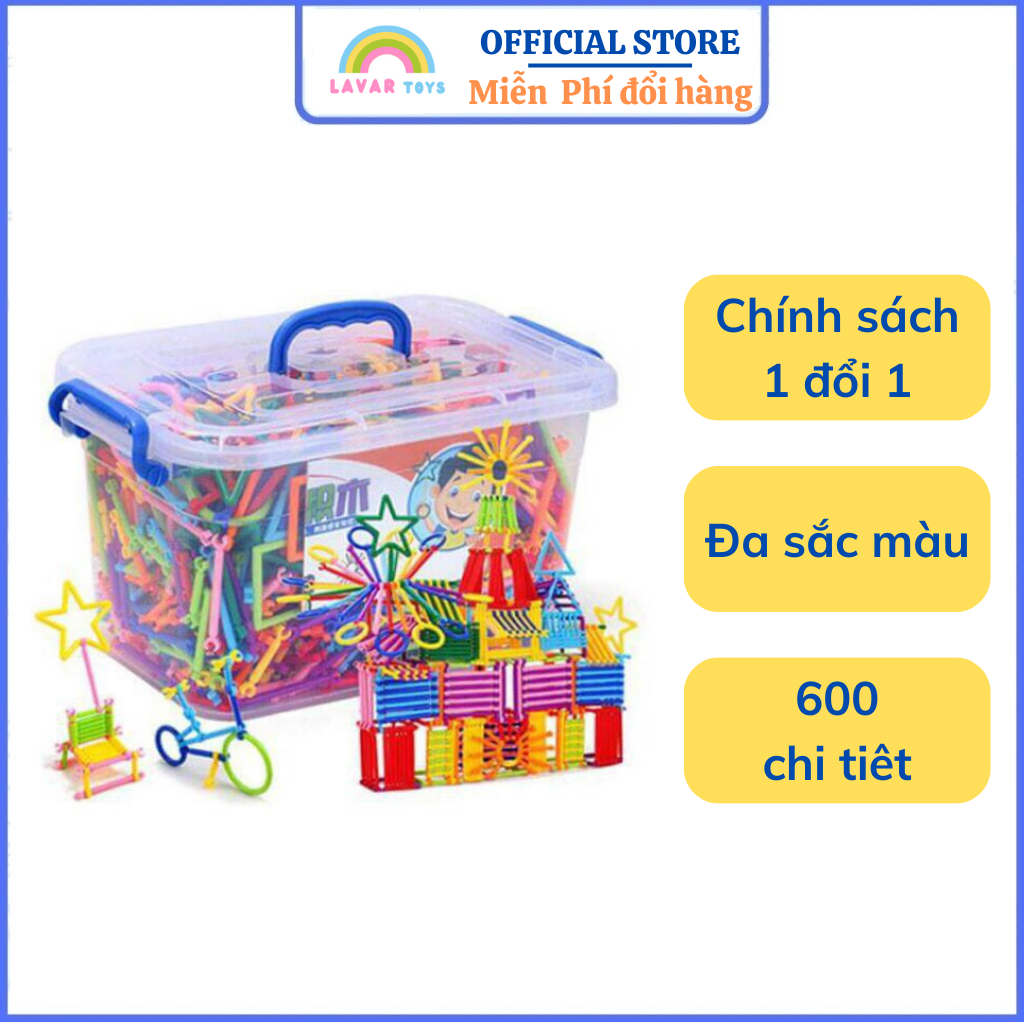 Xếp Hình Lego Que Diêm, Bộ Đồ Chơi Lắp Ghép Quy 3D Sáng Tạo 600 chi tiết