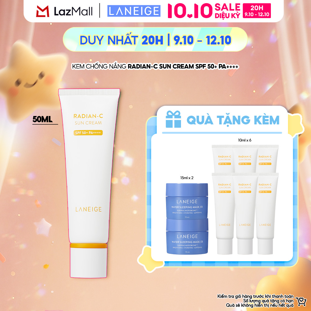 Kem Chống Nắng Dưỡng Sáng Da Laneige Radian-C Sun Cream 50ml SPF 50+ PA++++