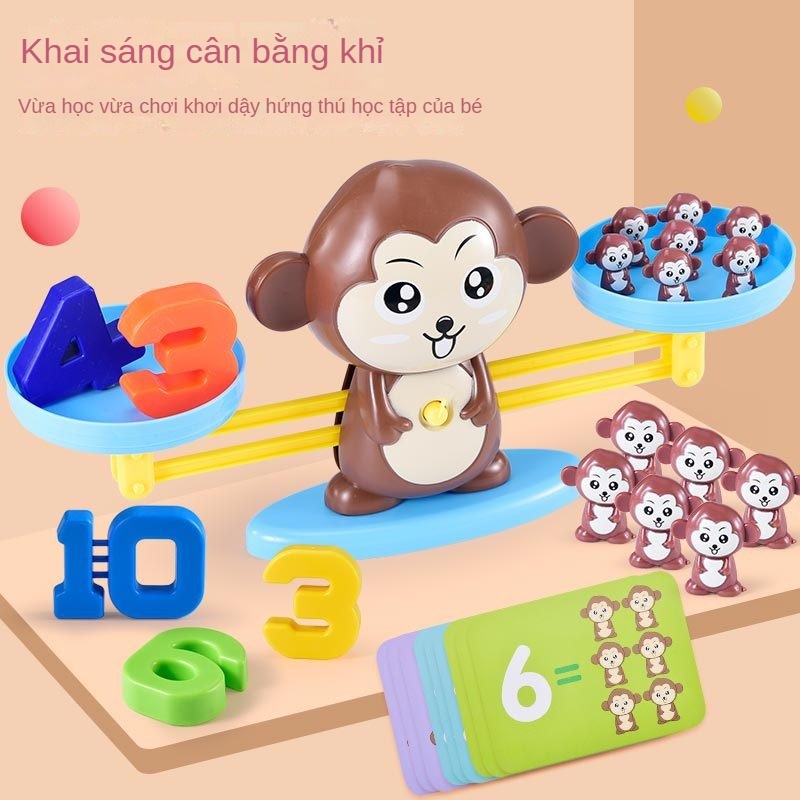 ❀▧◆ lj8.31 bộ đồ chơi khỉ cân bằng toán học giáo dục sớm cho bé
