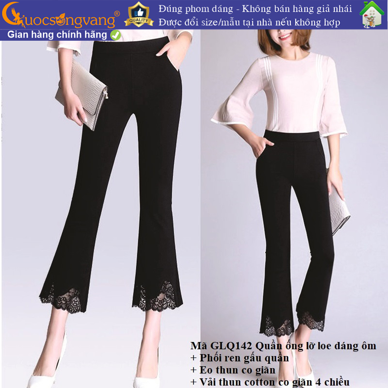 Quần nữ công sở ống loe quần công sở nữ ống lỡ phối ren GLQ142 Cuocsongvang