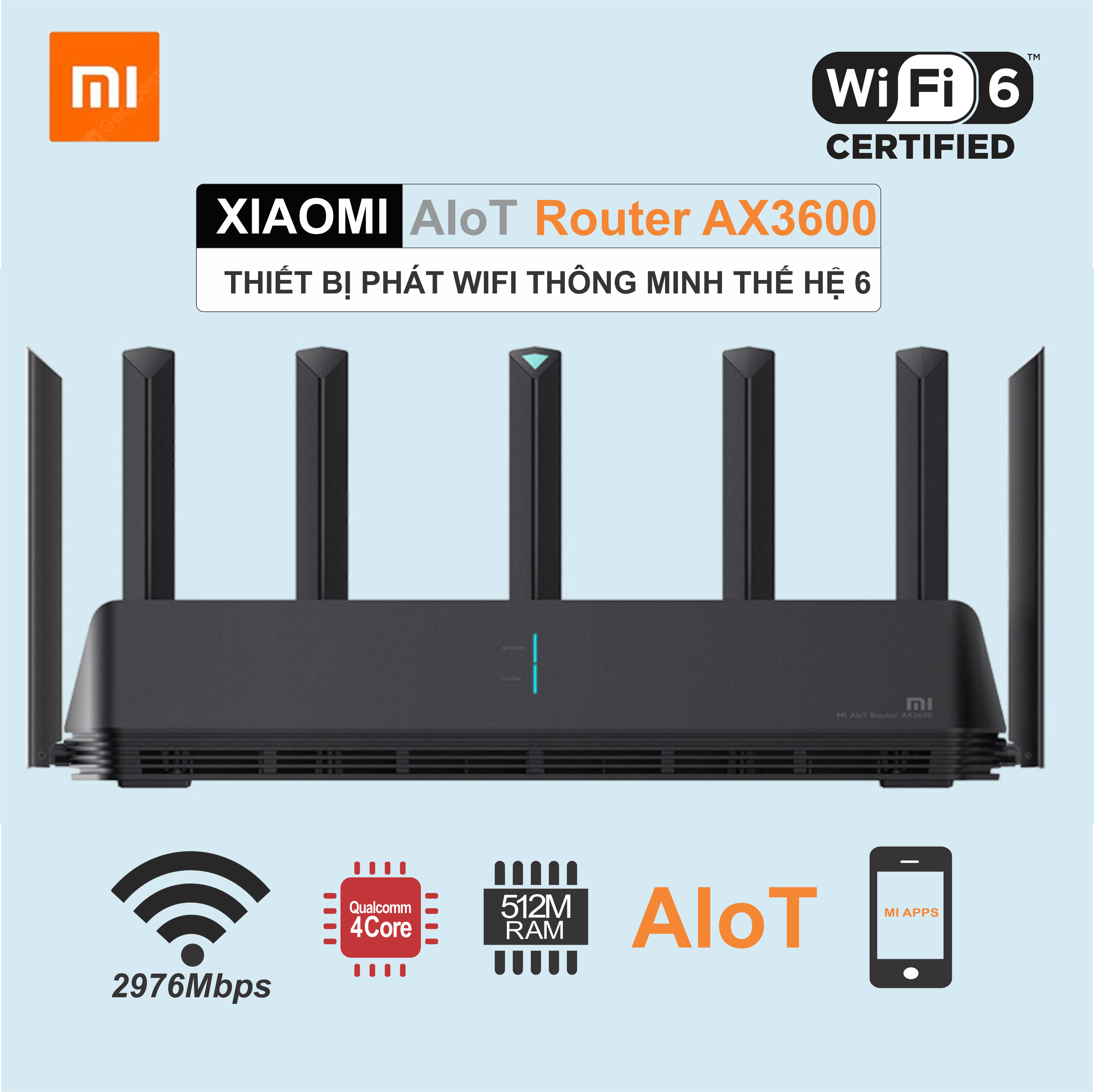 Router wifi 6 xiaomi aiot ax3600 - hàng chính hãng digiworld
