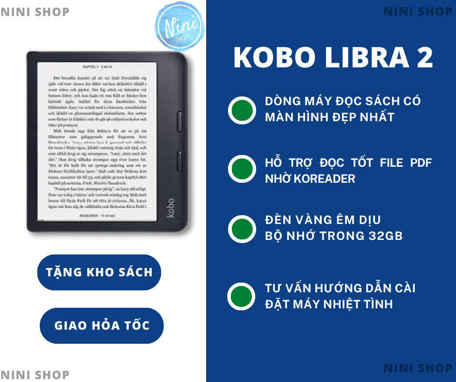 Máy đọc sách Kobo Libra 2 new nguyên seal bảo hành 1 năm